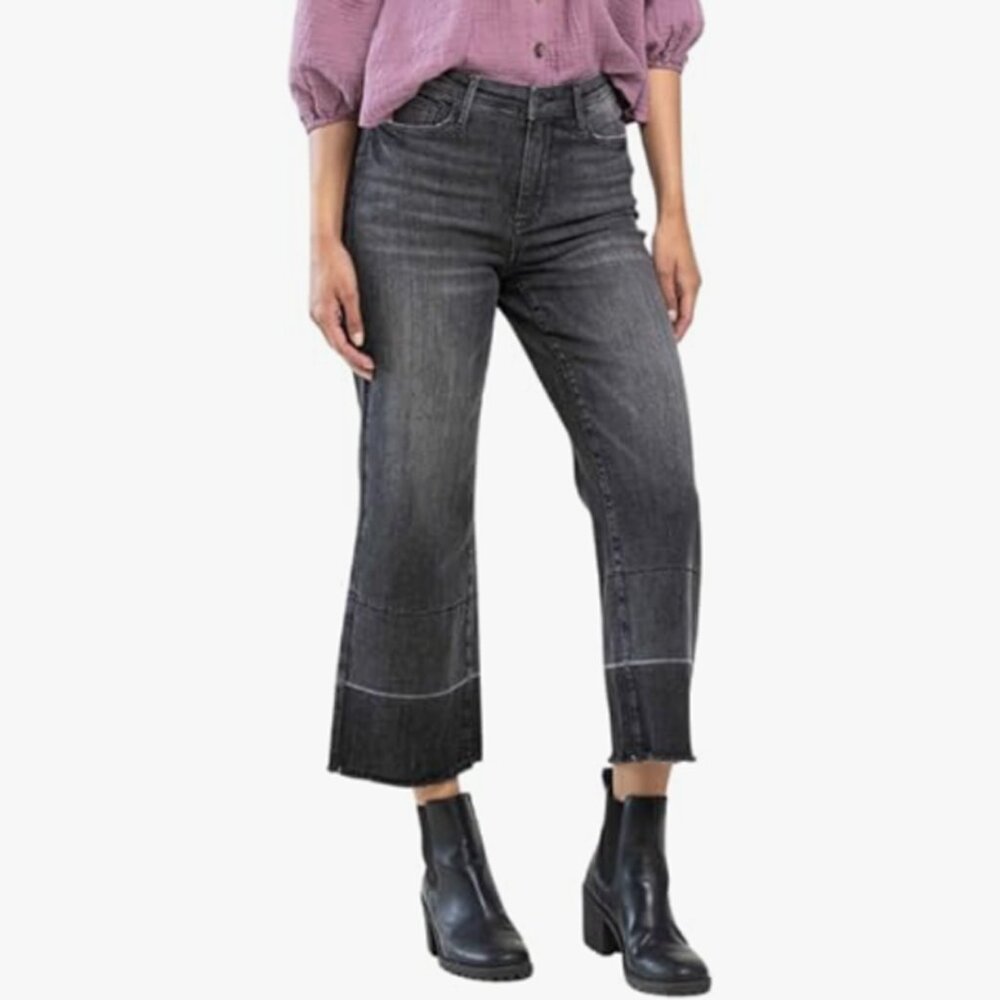 Judy Blue High Waist Wide Release Hem Crop Wide - Picture 3 of 3